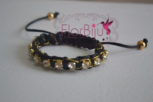 Shambala strass e fio preto